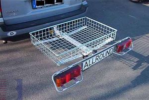 Allround Heckträger m. Transportkorb Gitterstahl Typ UT für d. Anhängerkupplung Allround Heckträger m. Transportkorb Gitterstahl Typ UT für d. Anhängerkupplung