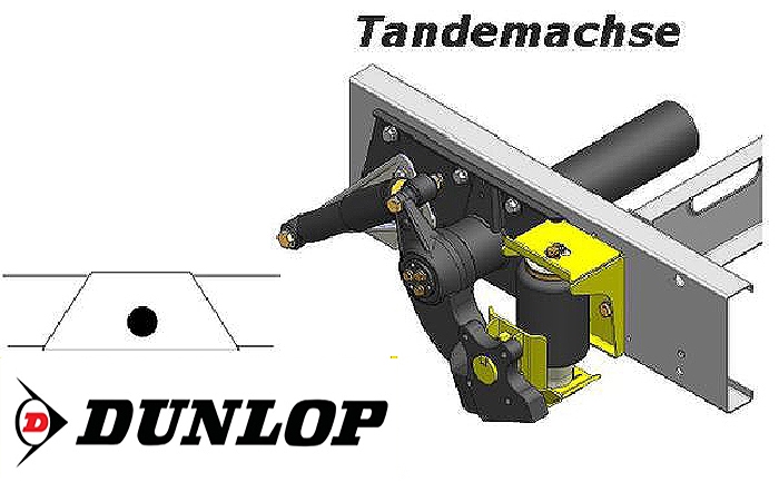 ALKO (AL-KO)- Chassis- 2002-2006- Tandemachse, Trommelbremse, Zweikreis Zusatz-Luftfederanlage, syst. LF3, inkl. Montage