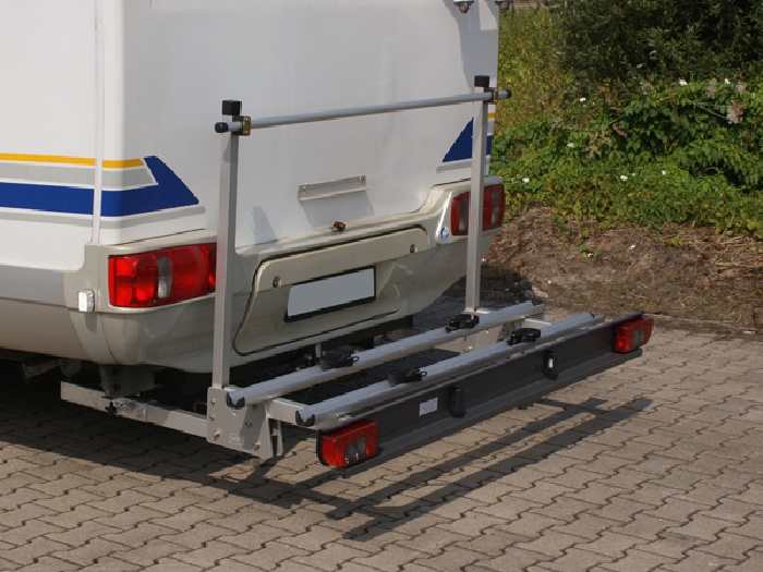 ALUTRANS Premium Wohnmobil Fahrradträger für 2 Fahrräder o. E-Bike spez. für Ford Transit FT 300-350 Bj. 2000-2014 ohne AHK