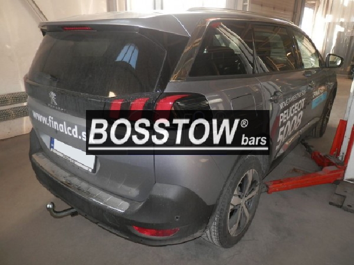 Anhängerkupplung für Peugeot-5008 Fzg. mit E- Satz Vorbereitung, f. Fzg. ohne Reserverad am Boden, Baureihe 2017-2024 abnehmbar