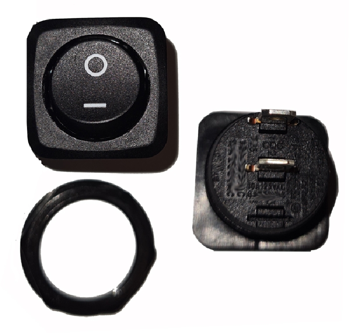 Druckschalter geschraubt, rund, 18,5x40mm 2-polig, 250V1A, Push-ON, tastend