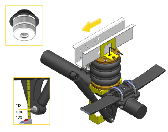 Ford Transit, Heckantrieb u. Pralldämpfer spez, Baujahr 2006-2014, passende Zusatz-Luftfederung 8 Zoll Zweikreis Doppelfaltenbalg- Anlage, syst. LF3- zzgl. Montagekosten bei uns im Haus.