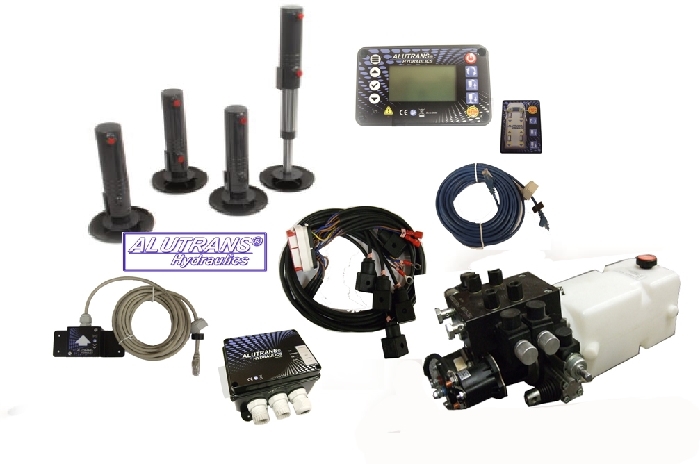 Hydraulische Hubstützen Anlage für Mercedes Hydraulische Hubstützen für Hymer Starline 690 Bj. 2006-2010, ALUTRANS S3000 (PHi) inkl. autom. Niveauregulierung
