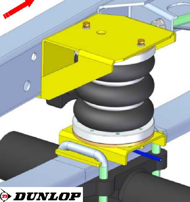 Iveco Daily L&S Bj. 2014-, passende Zusatz-Luftfederung 8 Zoll Zweikreis Doppelfaltenbalg- Anlage, syst. LF3- zzgl. Montagekosten bei uns im Haus.