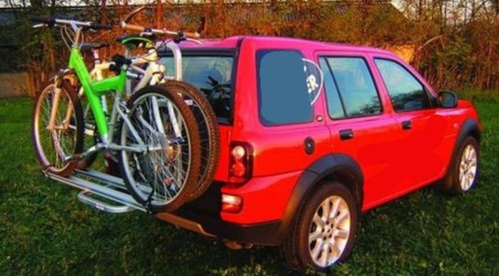 Landrover Freelander, 5-T SUV Bj. 1997-2006, kompatibler Fabbri Gringo Fahrradträger f. 2 Fahrräder - für Heckträger für Landrover Landrover Freelander, 5-T SUV Bj. 1997-2006 kompatibler 2er Fahrradträger