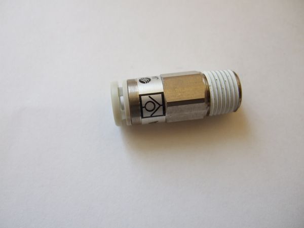 (LF1B) Luftschluss gerade, Gewinde 1/8, Schlauch 6,00 mm- mit Rückschlagventil