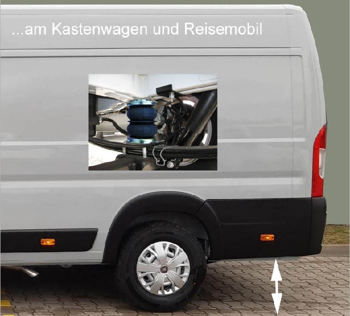 Citroen Jumper Eurochassis 230 (1994-2001), FZG. m. ABS, passende Zusatz-Luftfederung 8 Zoll Zweikreis Doppelfaltenbalg- Anlage Dunlop, syst. LF3