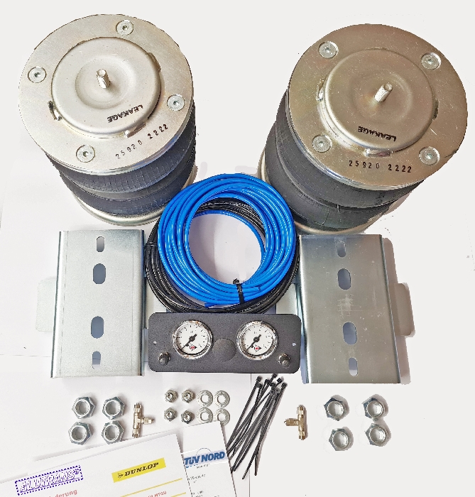 Fiat Ducato Eurochassis 230 (1994-2001), FZG. m. ABS, passende Zusatz-Luftfederung 8 Zoll Zweikreis Doppelfaltenbalg- Anlage Dunlop, syst. LF3
